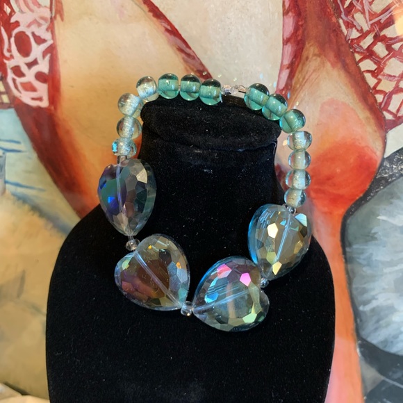 NEW SILVERITE - GLASS BEADS HANDCRAFTED BRACELET- shimmering- elegant - Picture 7 of 11